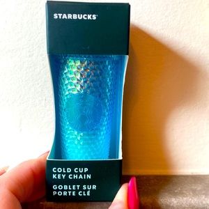 Starbucks 2023 Keychain Gradient Blue Studded Bling Ombre Tumbler Ornament